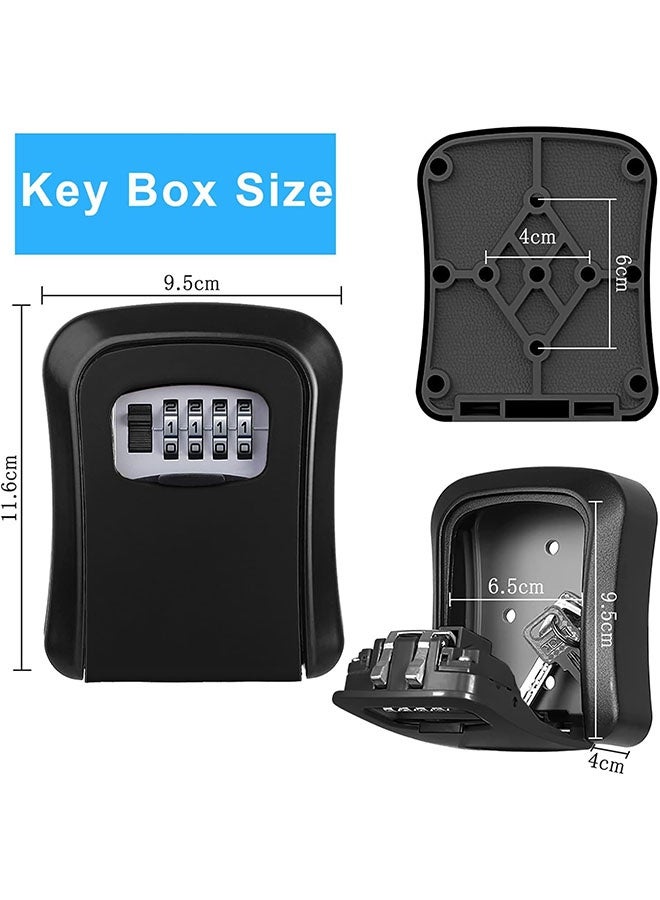 Wall Mounted Key Lock Box for Outside, Sturdy and Durable Waterproof Emergency Spare Key Lock Box for Garage School Spare House, Key Cabinet with Resettable Code for Home - Image 2
